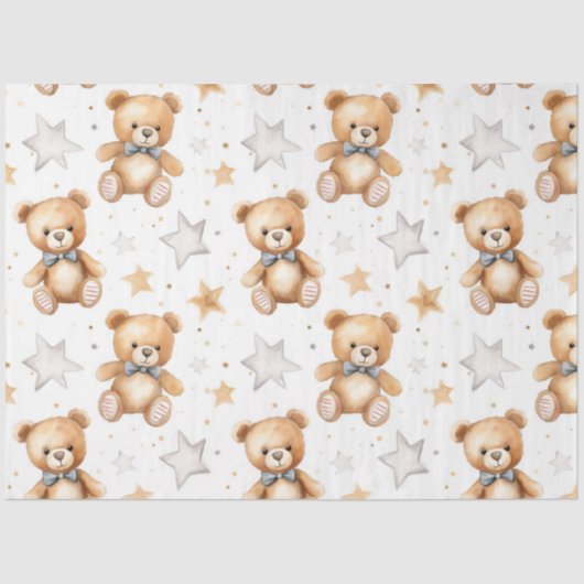 水彩小さなかわいいクマのスター子供部屋 薄葉紙 (正面)