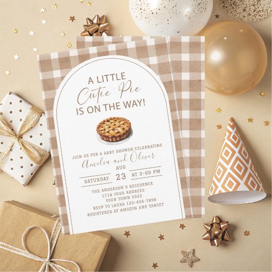 水彩小さなかわいこちゃんパイが途中ベビーs 招待状