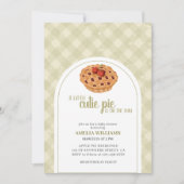 水彩小さなかわいこちゃんパイ秋赤ちゃんシャワー 招待状 (正面)