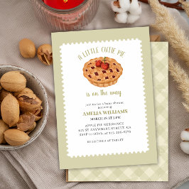 水彩小さなかわいこちゃんパイ秋赤ちゃんシャワー 招待状