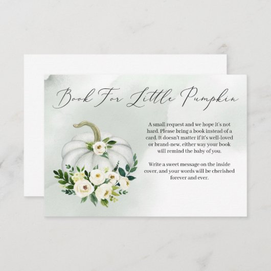 水彩小さなカボチャの本のリクエストの挿入カード エンクロージャーカード (正面/裏面)