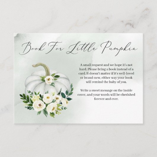 水彩小さなカボチャの本のリクエストの挿入カード エンクロージャーカード (正面)