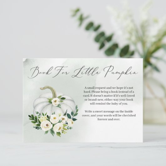水彩小さなカボチャの本のリクエストの挿入カード エンクロージャーカード (スタンド正面)