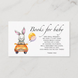 水彩小さなベビーバニー本ベビーチケット エンクロージャーカード