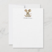 水彩小さなマウスの子供 ノートカード (正面)