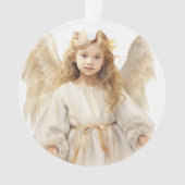 水彩小さな女の子天使 オーナメント (正面)