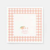 水彩小さな甘い桃は1歳の誕生日 スタンダードカクテルナプキン (正面)