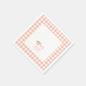 水彩小さな甘い桃は1歳の誕生日 スタンダードカクテルナプキン (角)