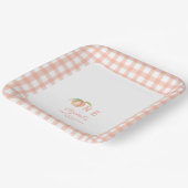 水彩小さな甘い桃は1歳の誕生日 ペーパープレート (傾斜あり)