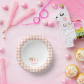 水彩小さな甘い桃は1歳の誕生日 ペーパーボウル (パーティー)