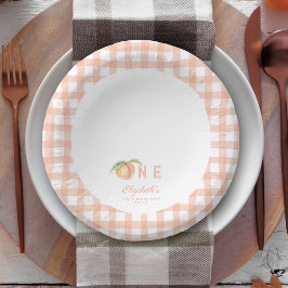 水彩小さな甘い桃は1歳の誕生日 ペーパーボウル