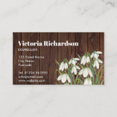 水彩小さな白い雪のドロップイラストレーション 名刺 (裏面)