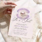 水彩小さな真珠その女の子の赤ちゃんシャワー 招待状