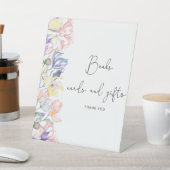 水彩小さな花の本のカードやギフト 台座サイン (インサイチュ)