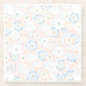 水彩小さな花：ヴィンテージ模様 ガラスコースター (裏面)