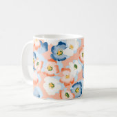 水彩小さな花:ヴィンテージ模様 コーヒーマグカップ (正面左)