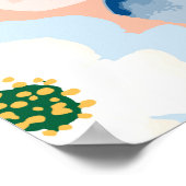 水彩小さな花：ヴィンテージ模様 ポスター (角)