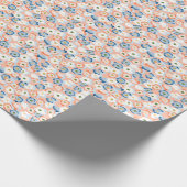 水彩小さな花：ヴィンテージ模様 ラッピングペーパー (角)