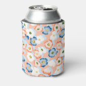 水彩小さな花：ヴィンテージ模様 缶クーラー (缶裏面)