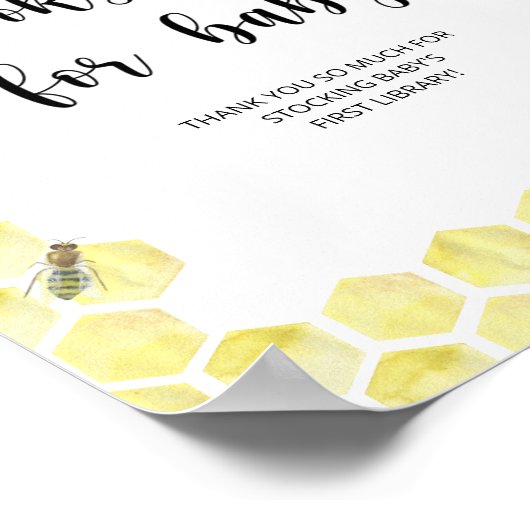 水彩小さな蜂、ベビー用の本 ポスター (角)