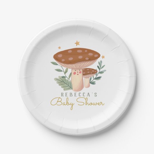 水彩小さな赤いキノコ紙プレート ペーパープレート (正面)