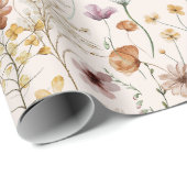 水彩小さな開花ボホフローラルパターン ラッピングペーパー (ロールコーナー)