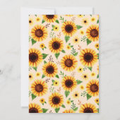 水彩小ひまわり女の子の誕生日 招待状 (裏面)