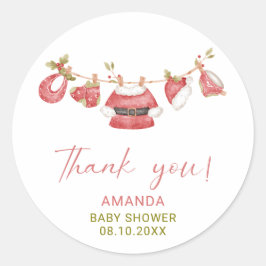 水彩小エレガント星サンタ赤ちゃん ラウンドシール