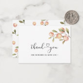 水彩小エレガント桃の赤ちゃんシャワー感謝してい ノートカード (正面/裏面インサイチュ)