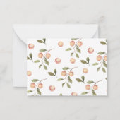 水彩小エレガント桃の赤ちゃんシャワー感謝してい ノートカード (裏面)