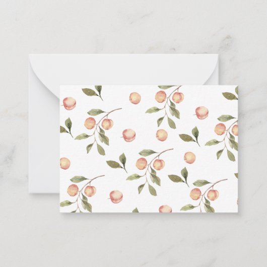 水彩小エレガント桃の赤ちゃんシャワー感謝してい ノートカード (裏面)