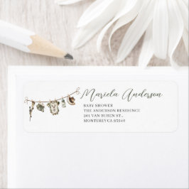 水彩小エレガント狩人の赤ちゃんシャワー ラベル