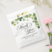 水彩小シャムロックスクリプトベビーシャワー フェイバーバッグ (封をした状態)