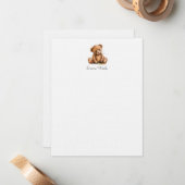 水彩小テディベアパーソナライズされた ノートカード (正面/裏面インサイチュ)