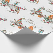 水彩小人リトルメリークリスマス小妖精や小人格言 ラッピングペーパー (角)