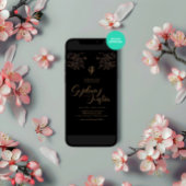 水彩小枝ウィンターウェディングパーティー 招待状