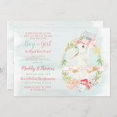 水彩小鳥とバニージェンダーが明らかにする 招待状 (正面/裏面)