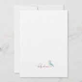 水彩小鳥女の子の赤ちゃんシャワー 招待状 (裏面)