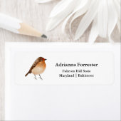 水彩小鳥 |ロビンミニマリスト ラベル (インサイチュ)