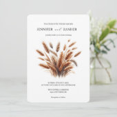 水彩小麦エレガント素朴秋の結婚式 招待状 (スタンド正面)