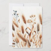水彩小麦エレガント素朴秋の結婚式 招待状 (裏面)