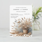 水彩小麦エレガント素朴秋の結婚式 招待状 (スタンド正面)