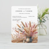 水彩小麦エレガント素朴秋の結婚式 招待状 (スタンド正面)