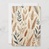 水彩小麦エレガント素朴秋の結婚式 招待状 (裏面)