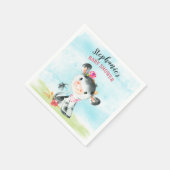 水彩少女カウベビーシャワーファーム スタンダードカクテルナプキン (角)