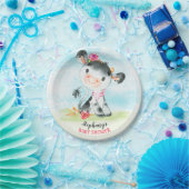 水彩少女カウベビーシャワーファーム ペーパープレート (パーティー)