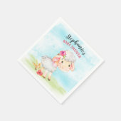 水彩少女ヒツジ赤ちゃんシャワーファーム スタンダードカクテルナプキン (角)