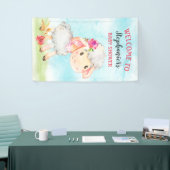 水彩少女ヒツジ赤ちゃんシャワーファーム 横断幕 (トレードショー)