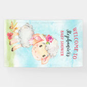 水彩少女ヒツジ赤ちゃんシャワーファーム 横断幕 (横)