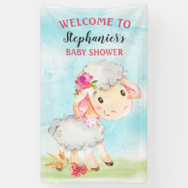 水彩少女ヒツジ赤ちゃんシャワーファーム 横断幕